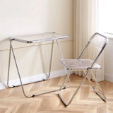 Transparent Folding Chair And Table Acrylic Simple Design Stable And Balanced Dining Chair Household Outdoor Graden Living Room