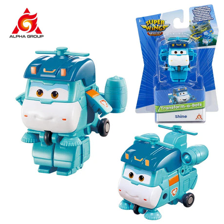 Super Wings Mini Transforming Shine 2 Inches Transform Robot to Plane in 3 Steps Deformation Action Figures Anime Toys For Kids