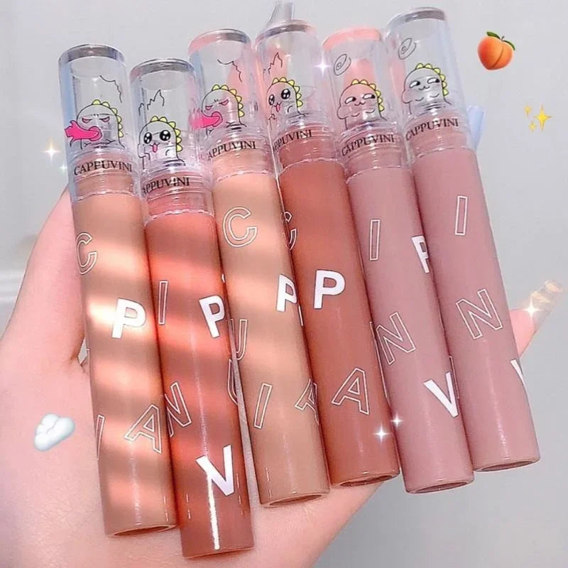 6 Colors Sexy Matte Lipsticks Waterproof Lip Gloss Long Lasting Non-Stick Cup Cheap Liquid Lipstick Korean Makeup Cosmetics