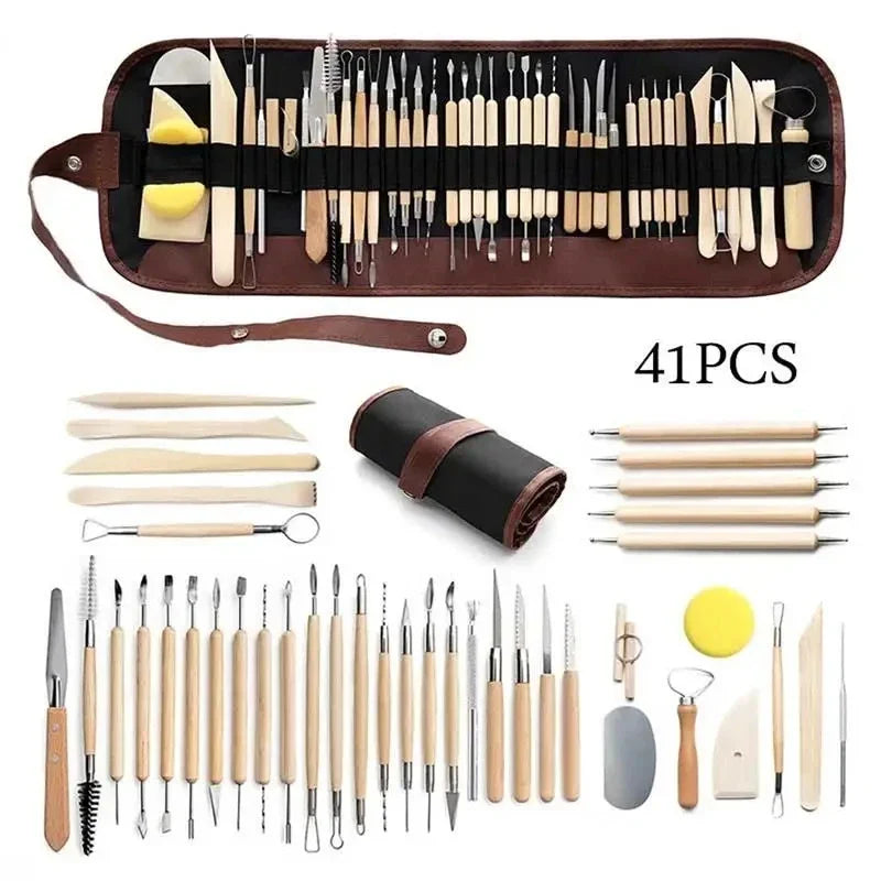 Pottery Clay Sculpting Tools Kit 8-61 Pcs/Set, Ceramic Wax Clays Carving Tools for Art Craft Pottery Sculpting Modeling Tool Set