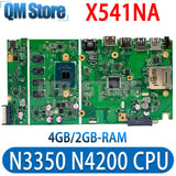 X541N Laptop Motherboard For ASUS X541NA A541NA F541NA R541NA D541NA X541 Mainboard N3350/N4200 4G/2G-RAM