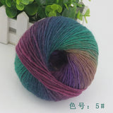 QJH 4Skeins Rainbow Soft Yarn 100% Wool Gradient Multi Color Yarn for Crocheting Knit DIY Hand Knitting Yarn 180m×4(196y×4,50g×4