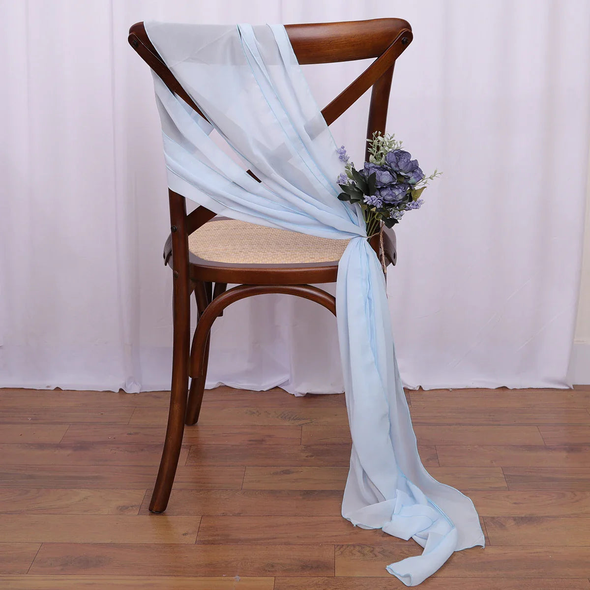 40PCS Chiffon Chair Sashes Wedding Chair Decoration 16x275cm Long For Wedding Aisle Decorations Party Banquet Event Baby Shower