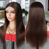 Brown Black Human Hair Wig For Women Lace Front Wig Glueless HD Transparent Lace Closure Natural Black Straight Remy Hair BOBBI