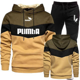 2023 New Fashion Mens Tracksuit Wear Stripe Hoodies+Sweatpants 2 Piece Set High Quality Autumn Winter Daily Casual Jogging Suit