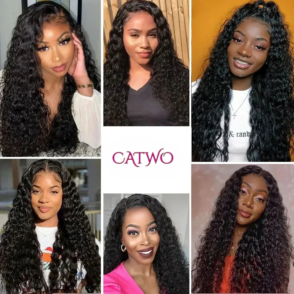 Curly Wave Hair Bundles With Lace Closure 5x5 HD Lace Closure Deep Wave Hair Bundles Remy Hair Weave Extensions With 4x4 Closure