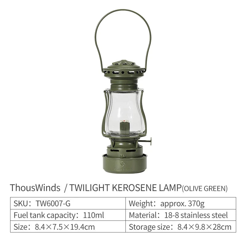 Thous Winds Twilight Camping Lantern Outdoor Portable Camping Light Retro Emotion Oil Lamp Picnic Backpack Tent Camping Supplies