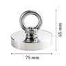 Super Strong Neodymium Fishing Magnet Hook N52 Heavy Duty Rare Earth Magnet with Countersunk Hole Eyebolt 16-90mm Salvage Magnet