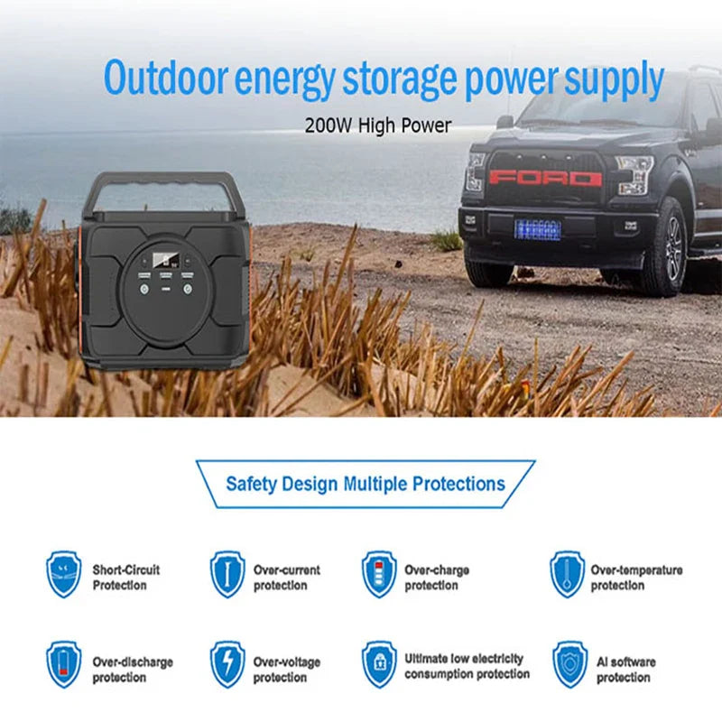 MEIYULIN 220V Portable Power Station 48000mAh Outdoor Emergency Backup Power Bank High Capacity Camping Bttery Solar Generator