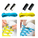 New Elastic Magnetic Shoelaces No Tie Lazy Shoes Laces Kids Adult Sneaker Shoelace  Metal Cross Lock  Flat Shoestring Buckle