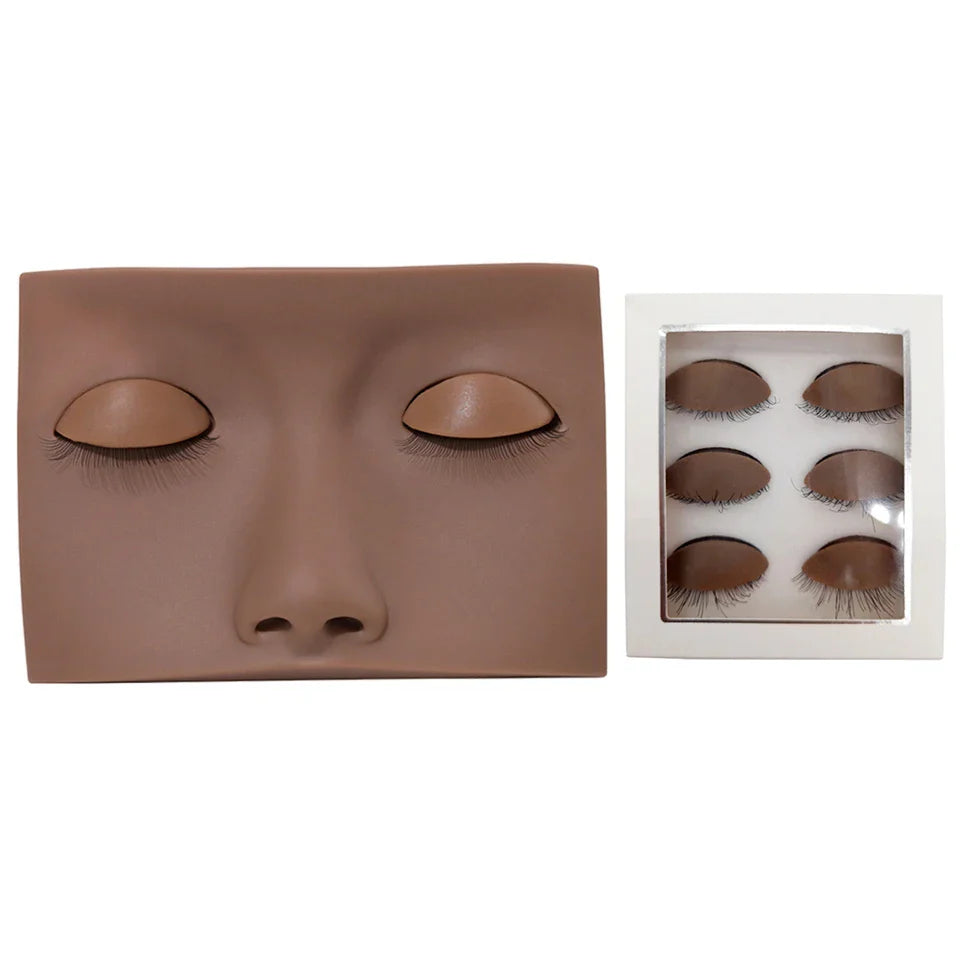 Training False Eyelash Practice Lash Silicone Mannequin Model Head for Beginner Training Set Practicing Eyelash Extension Tools