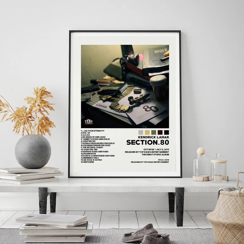 Kendrick Lamar Good Kid Maad City Hip Hop Music Album Cover Poster Prints Wall Art Painting Picture Photo Gift Room Home Decor