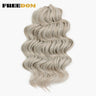 FREEDOM Deep Wavy Twist Crochet Hair 16 Inch Synthetic Curly Crochet Braids Hair High Temperature Fiber Braiding Hair Extensions