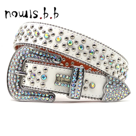 NOWISBB Y2K Rhinestones Belts Quality Western Cowgirl Cowboy Diamond Bling Cinturones Para Hombre Luxury Designer Brand Goth