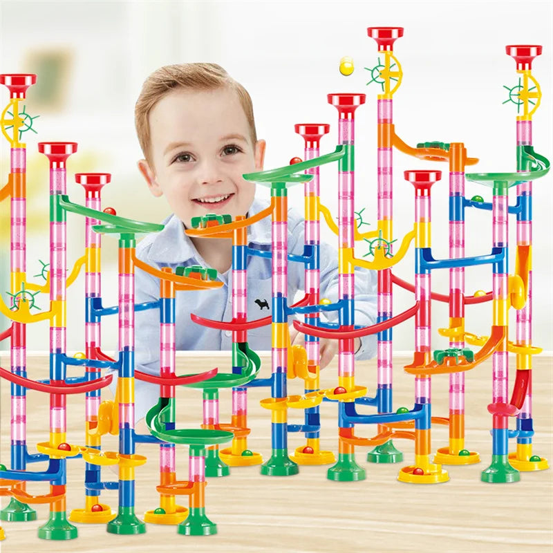 Marble Run Building Block Marbles Slide Toys For Children DIY Creativity Constructor Educational Toy Tubular Block Children Gift