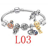 Cute Enamel Disney Princess Dress Charms Bracelet Women Colorful Glass Beads for Jewelry Making Girl Cartoon Skirt Pendants Gift