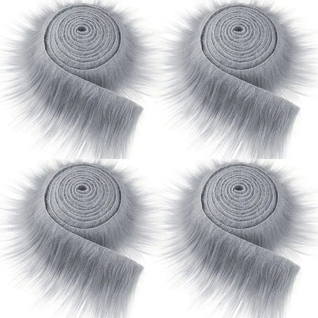 Apparel Sewing Trimming Fluffy Soft Long Plush Fur Fabric Plush Fur Stripe Trim Fabric Roll Faux Fur Ribbon Tapes