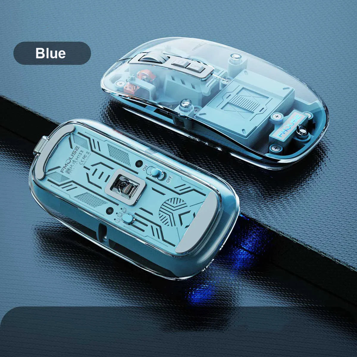 Transparent Magnetic Triple Mode Bluetooth compatible 2.4G Wireless Mouse One-Click Desktop Type-C Rechargeable Silent Mice Mute