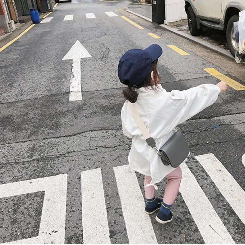 Girls Trench Coat Autumn Spring Korean Windbreaker Jacket Fashion New Children Outerwear Clothing Kids Baby Jackets 2-7Yrs