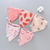 5Pcs/Set Baby Bibs Triangle Double Cotton Bandana Bibs Baby Boys Girls Babador Feeding Smock Infant Burp Cloth Baby Saliva Towel