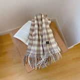 Japanese Korean Style Sweet Cute Plaid Children Scarf Autumn Winter Warm Boys Girls Knitted Wool Scarves