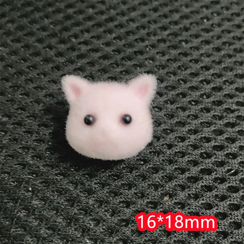 Min order 30pcs/lot flocking animals cartoon cats shape resin dolls beads diy jewelry earring/garment pendant accessory