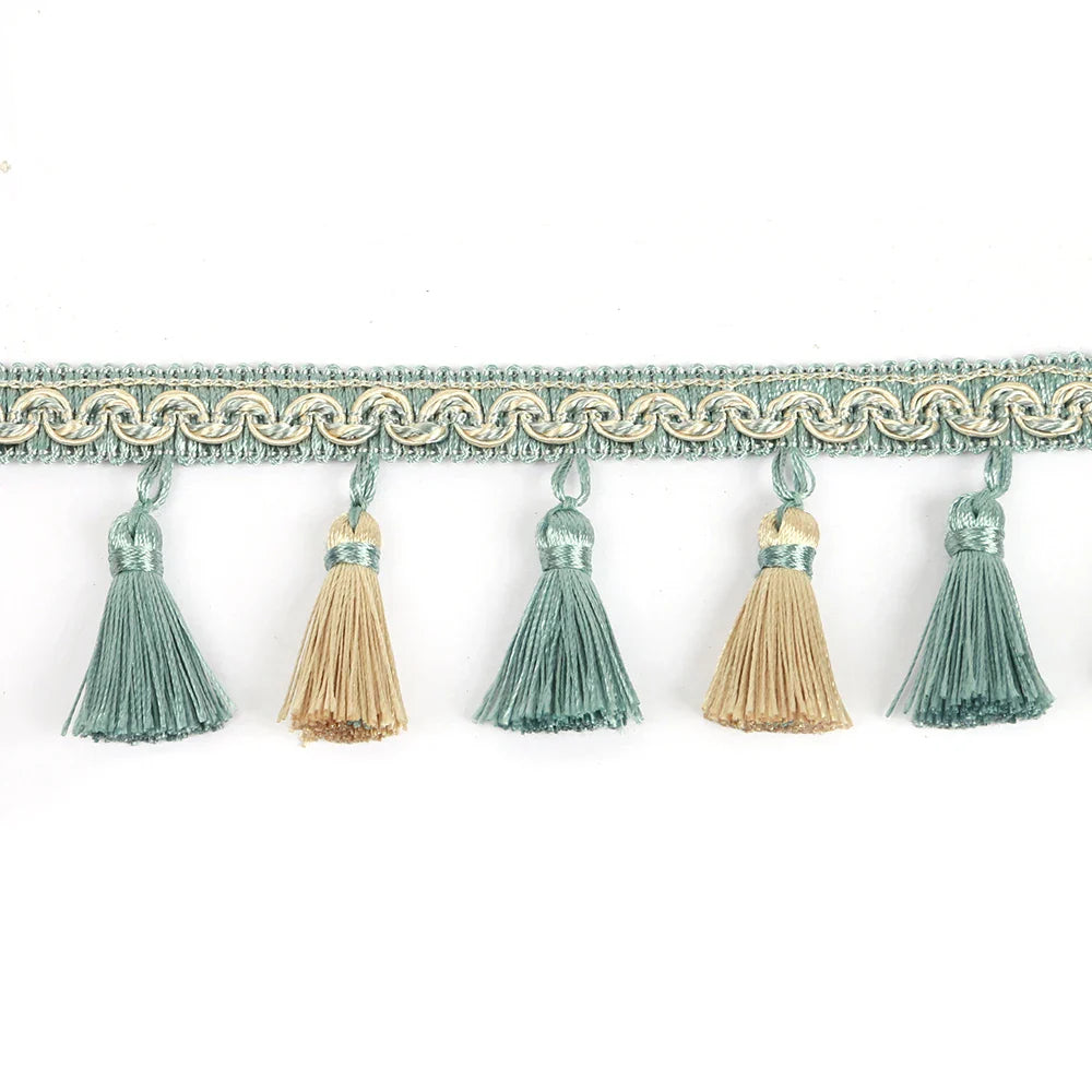 6M/Lot 9cm Width Curtain Fringe Tassel Trim Lace Accessories Decorative Clothing DIY Sewing Fabric Webbing Pearl Tassels Lace