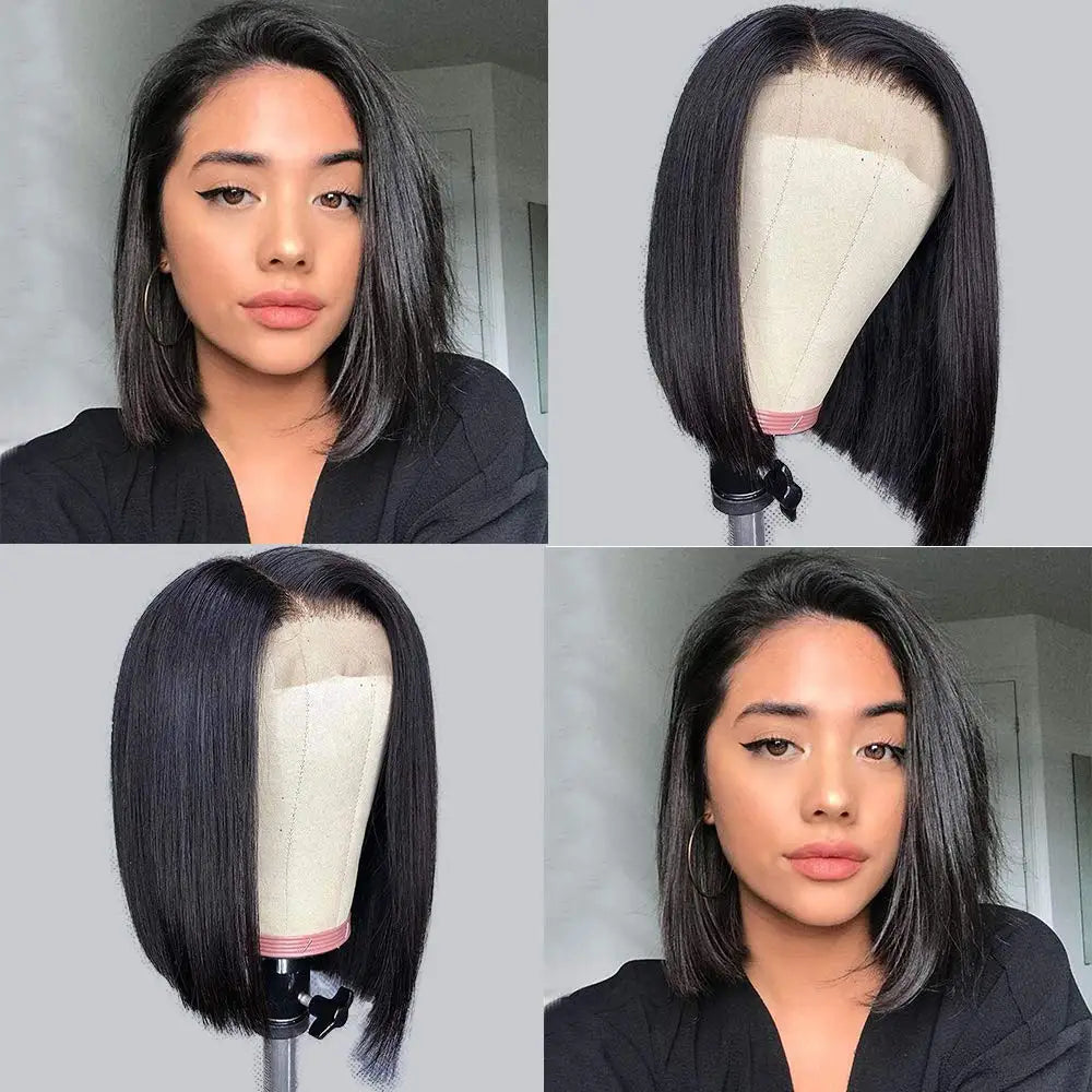 Wear Go Glueless Wig Short Bob Wig Straight 13x4 Lace Front Wig Human Hair Wigs Pre Plucked Front Wig Brazilian Lace Wigs