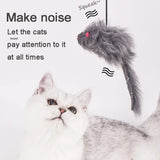 Cat Interactive Toy Cat Toy Filled Mouse Toy Hanging Door Telescopic Cat Grab Rope Mouse Kitty Stick Pet Supplies