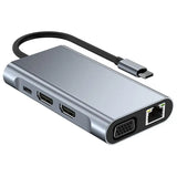 in 1 USB HUB 3.0 Type C Adapter to 4K HDMI-compatible VGA RJ45 Lan Ethernet SD/TF 87W PD Dock Station PC Laptop Splitter