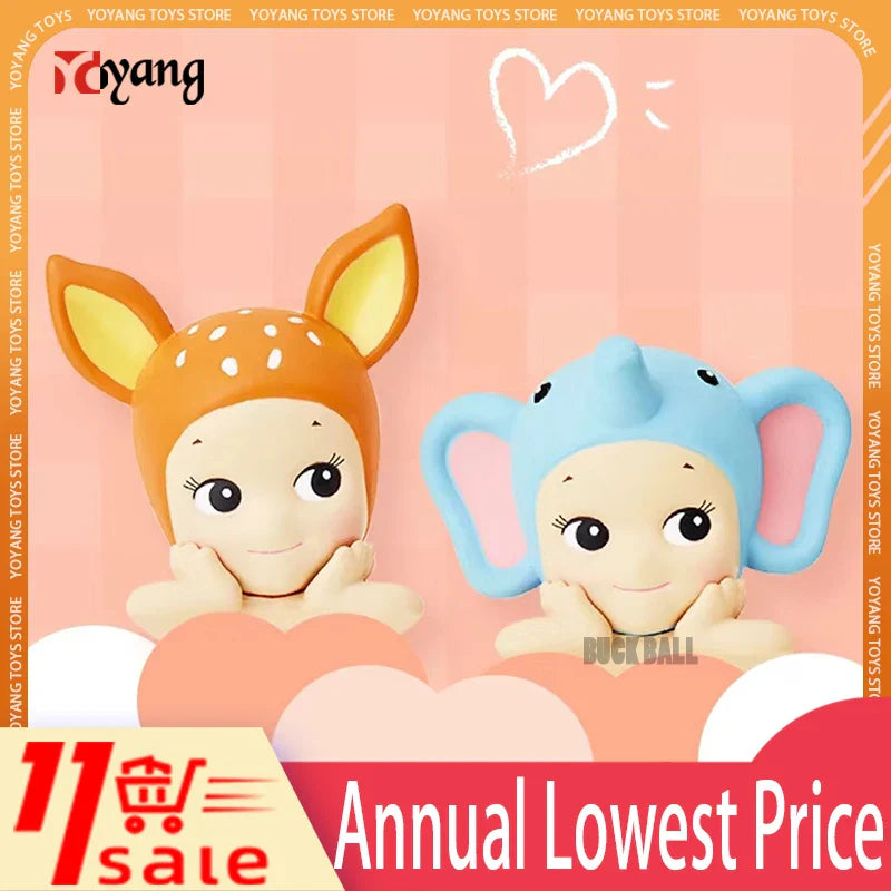 Sonny Angel Blind Box Animal Hippers Series Mystery Box Kwaii Supporting Cheek Baby Figure Children's Toys Gifts Phone Decor Gk