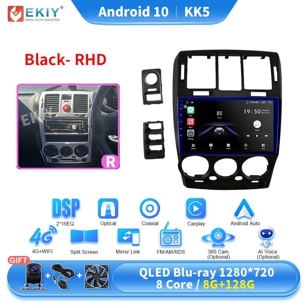 EKIY KK5 Android Radio For Hyundai Getz Multimedia Screen 2002-2011 Car Intelligent Systems Carplay GPS 2din Stereo Receiver 4G