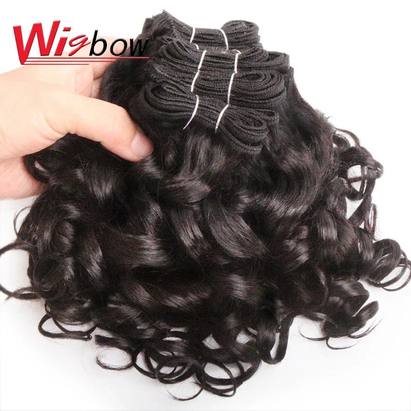 Human Brazilian Hair Weave Bundles With Closure Ombre Bouncy Curly Hair Bundles With 4x4 Closure For Women T1B27/30/99J 6+1/Lot