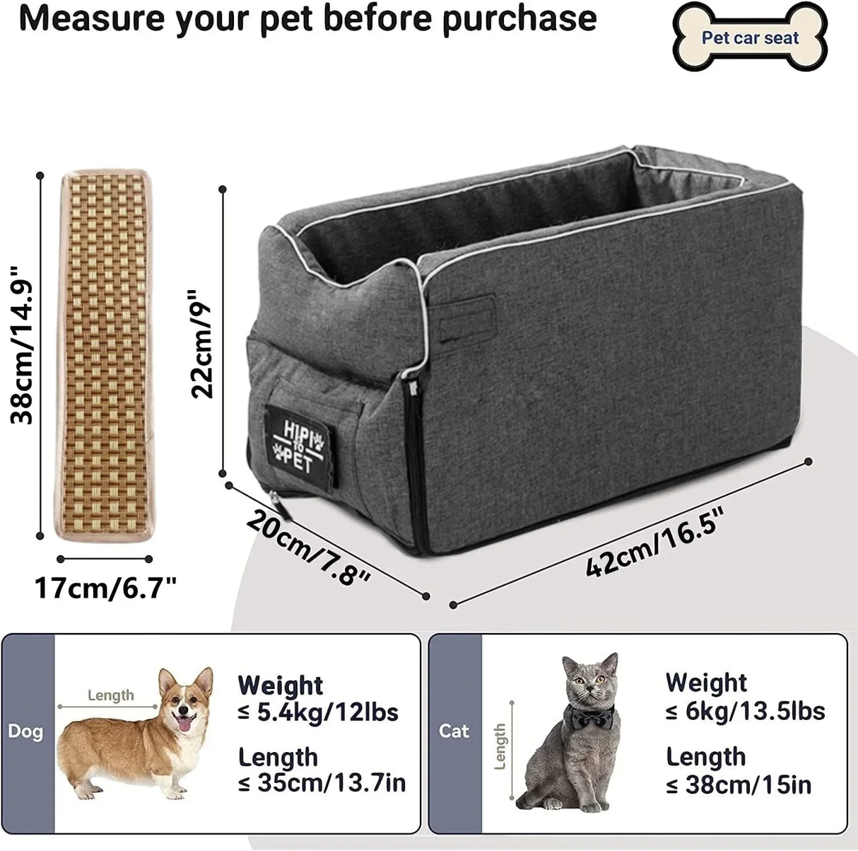 Dog Car Seat Pet Supplies Travel Bags for Dogs Cats Portable Car Central Console Dog Car Seat Bed Carrier Safety Cat Accessories