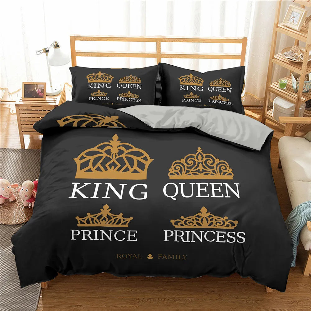 Couple/Lover White Black Luxury Bed Linen 2 People Double Bed Adult Single King Quilt Duvet Cover Queen Comforter Bedding Sets