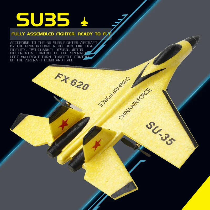 RC Plane SU35 2.4G With LED Lights Aircraft Remote Control Flying Model Glider EPP Foam Toys Airplane For Children Gifts