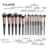 MAANGE Makeup Brush Set 18pcs Foundation Powder Concealers Eyeshadow Blush Makeup Brushes with Bag Travel Cosmetic Beauty Tools