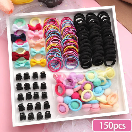 New Hair Bands Set Girls Elastic Rubber Band Nylon Headband Hair Accessories Kids Cute Ponytail Holder Headwear Hair Ropes