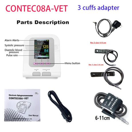 CONTEC08a Vet Animal Blood Pressure Detector Can Be Equipped With Blood Oxygen Function Probe And Cuff Of Various Sizes