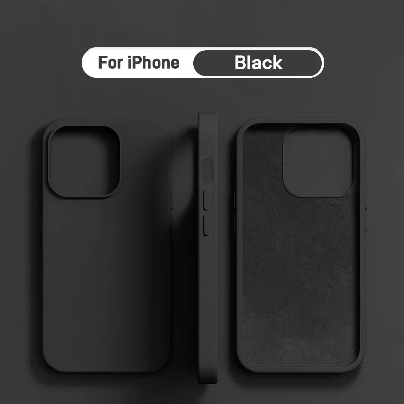 Luxury Liquid Silicone Soft Case Protection For iPhone 15 14 13 12 11 Pro Max Plus Mini Protective Phone Accessories 7 8 XS XR X