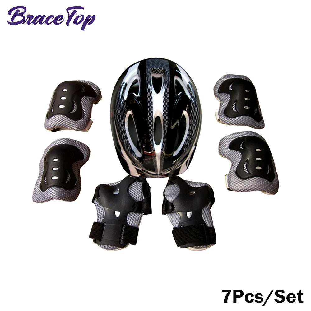 7Pcs Kids Skating Protective Gear Set Children Knee Wrist Guard Elbow Pads Bicycle Skateboard Ice Skating Roller Protector Guard