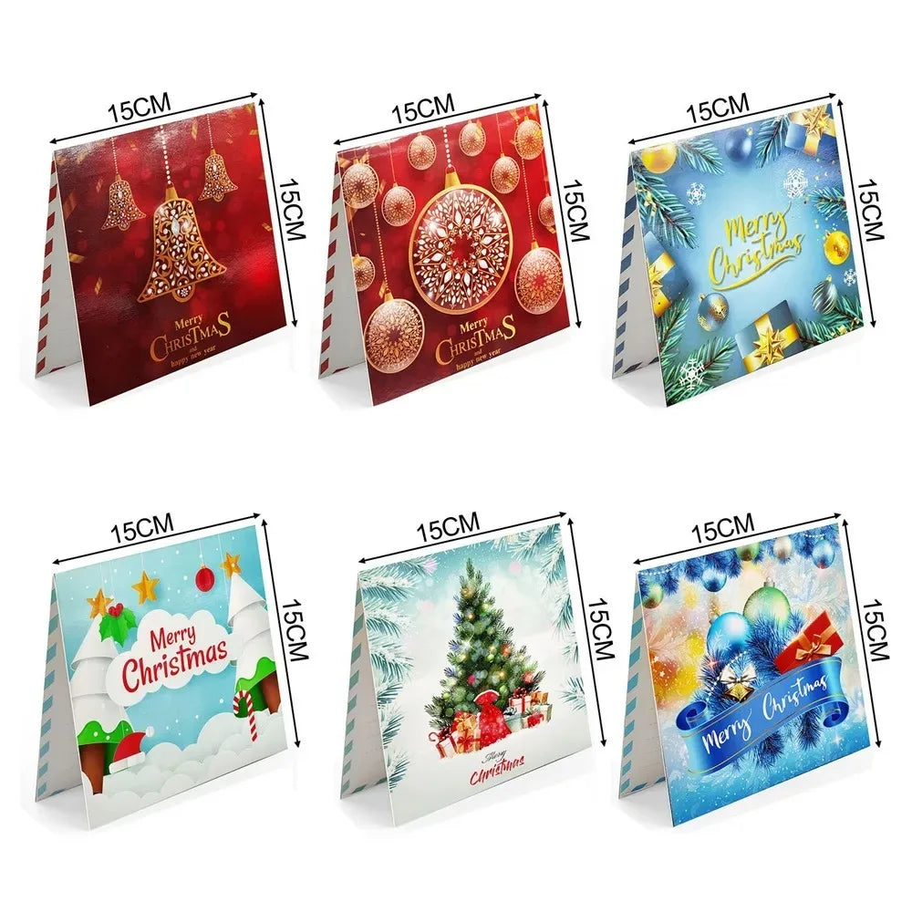 AZQSD Diamond Painting Greeting Card Blessing Christmas 6/8/12pcs Happy Birthday Animal Flower Landscape Envelope Postcard