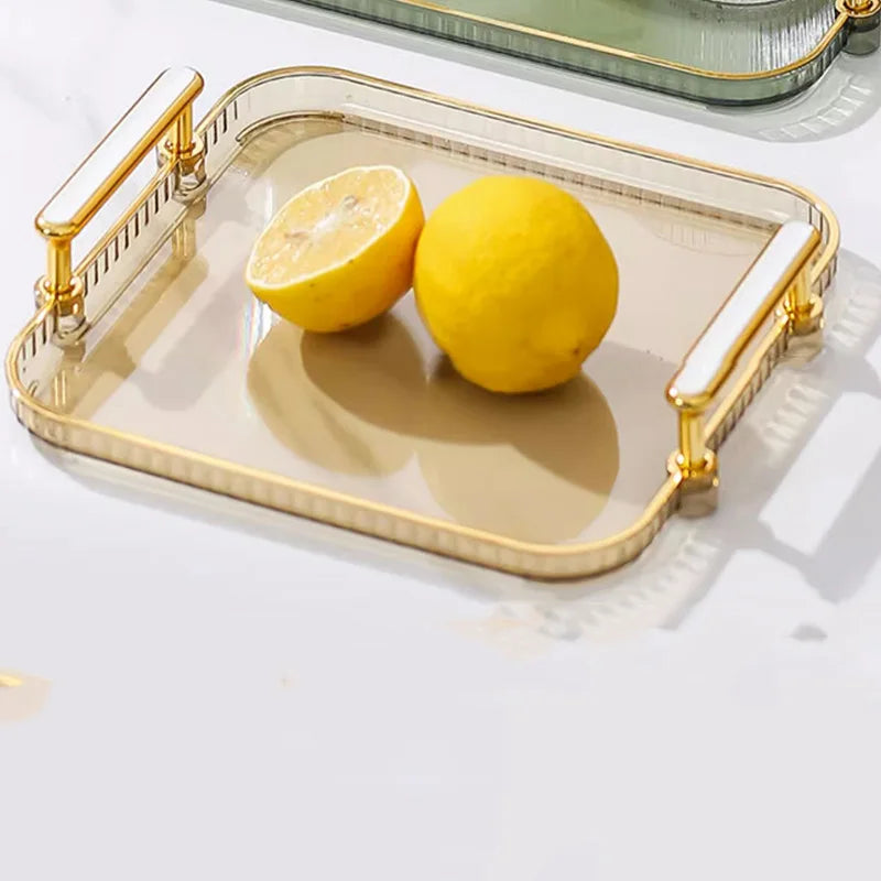 Luxury Modern Tea Tray Kettle Coffeeware Teaware Kitchen Plate Plastic Tray Serving Food Bandeja Plastico Tea Cup Accessories