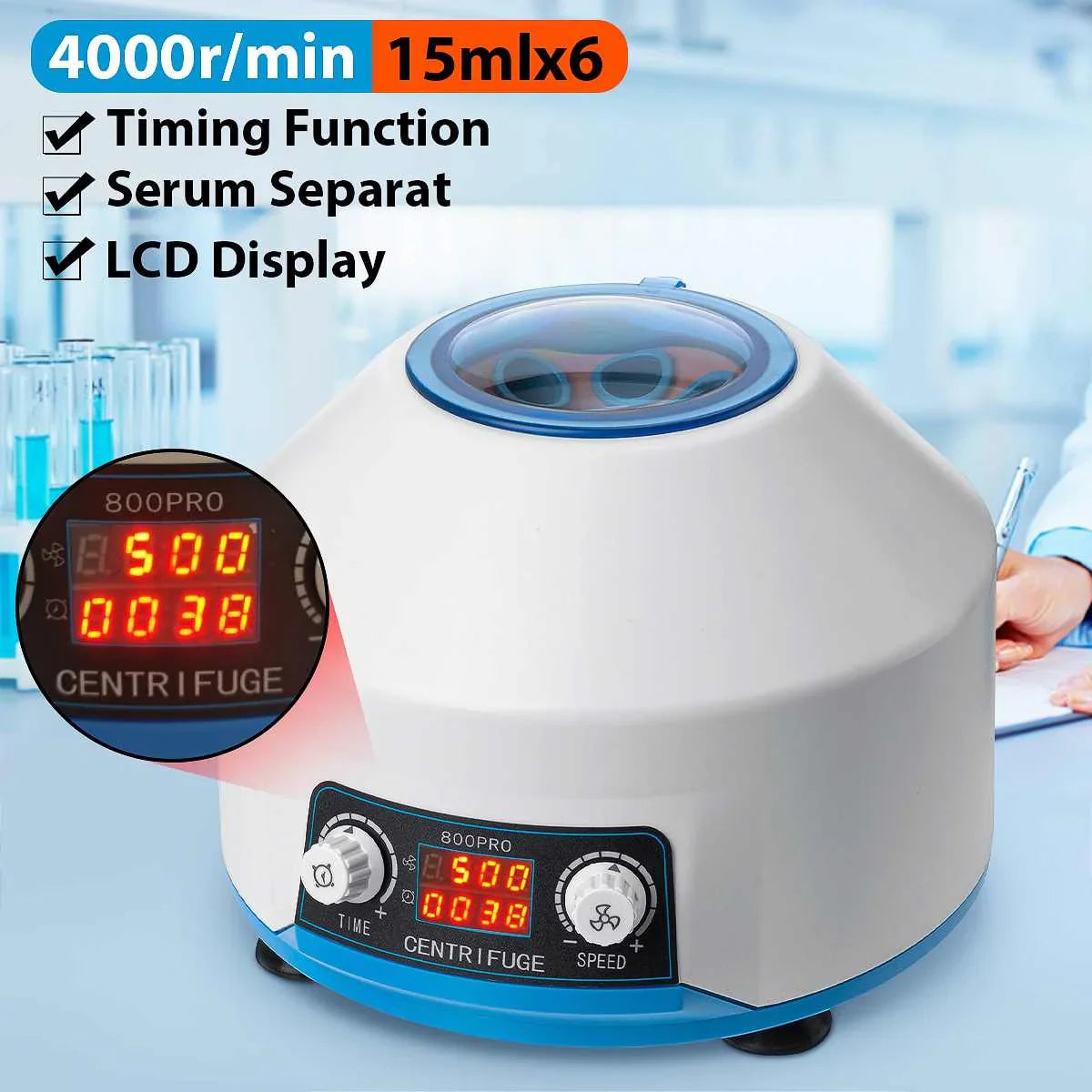 220V 50W Timing Function Electric Centrifuge Serum Separat 4000r/min Laboratory Lab Medical Practice Desktop Centrifuge Machine