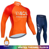 Winter Thermal Fleece Cycling Clothing Mtb Man Laser Cut Ineos Grenadier Sports Men's Suit Jersey Road Bike Uniform 2024 Bib Set