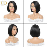 Wear Go Glueless Wig 150% Density Remy Human Hair Brazilian Straight Bob Wigs For Women T Part Lace Frontal On Sale Natural Hair