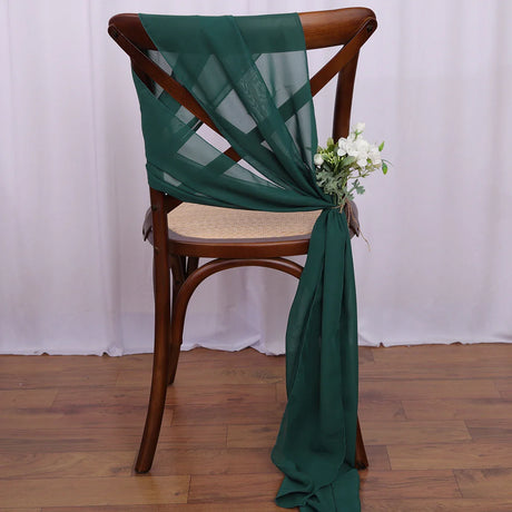 40PCS Chiffon Chair Sashes Wedding Chair Decoration 16x275cm Long For Wedding Aisle Decorations Party Banquet Event Baby Shower