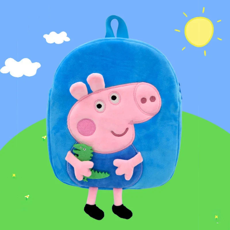 Peppa Pig Child Plush Backpack George Kindergarten Backpack Cartoon Shoulder Bag Girls Birthday Gifts Toys Toddler School Bags