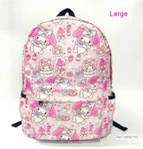 Sanrio Anime My Melody Kuromi Cinnamoroll Student Bag Backpack Parent-child Lightweight Tarp Backpacks For Children Kawaii Toys