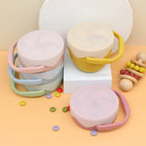 12 Color Baby Kids Silicone Snack Cup Food Storage Box Solid Color Baby Snack Cup Portable Children Snacks Container With Lid